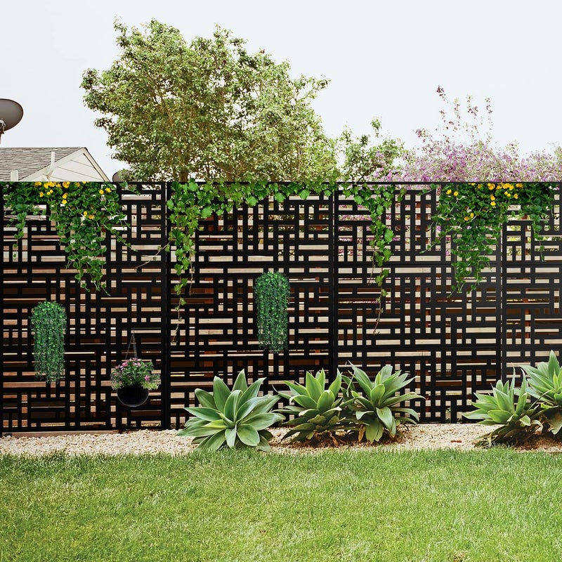 Elevens Decorative Outdoor Privacy Screen Panels,Metal Material Patio Privacy Screen,Decorative Outdoor Divider with Stand for Outdoor Garden Backyard Patio Free Standing(76''Hx47''W), S075-USAM019 - Image 5